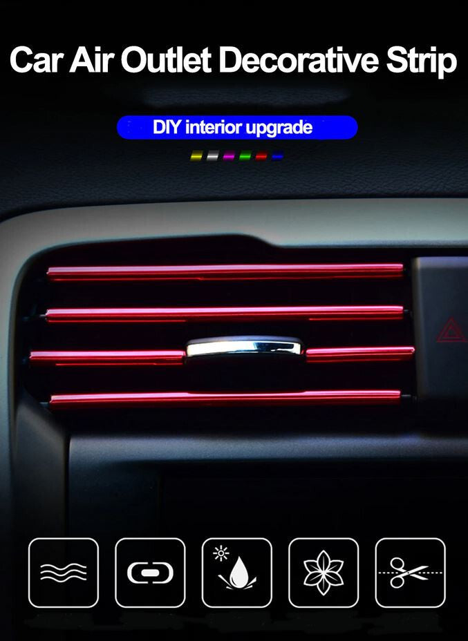 10 pieces of car air conditioning socket decorative molded decorative strips in red for Hyundai
