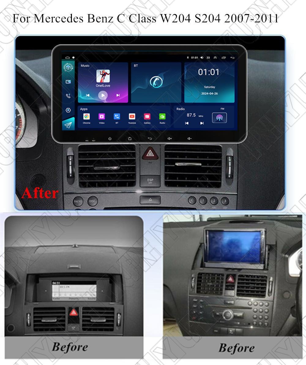 For 07-11 for Benz C Class W204 S204 Carplay 4+32G Stereo Radio GPS Head Unit 10.33