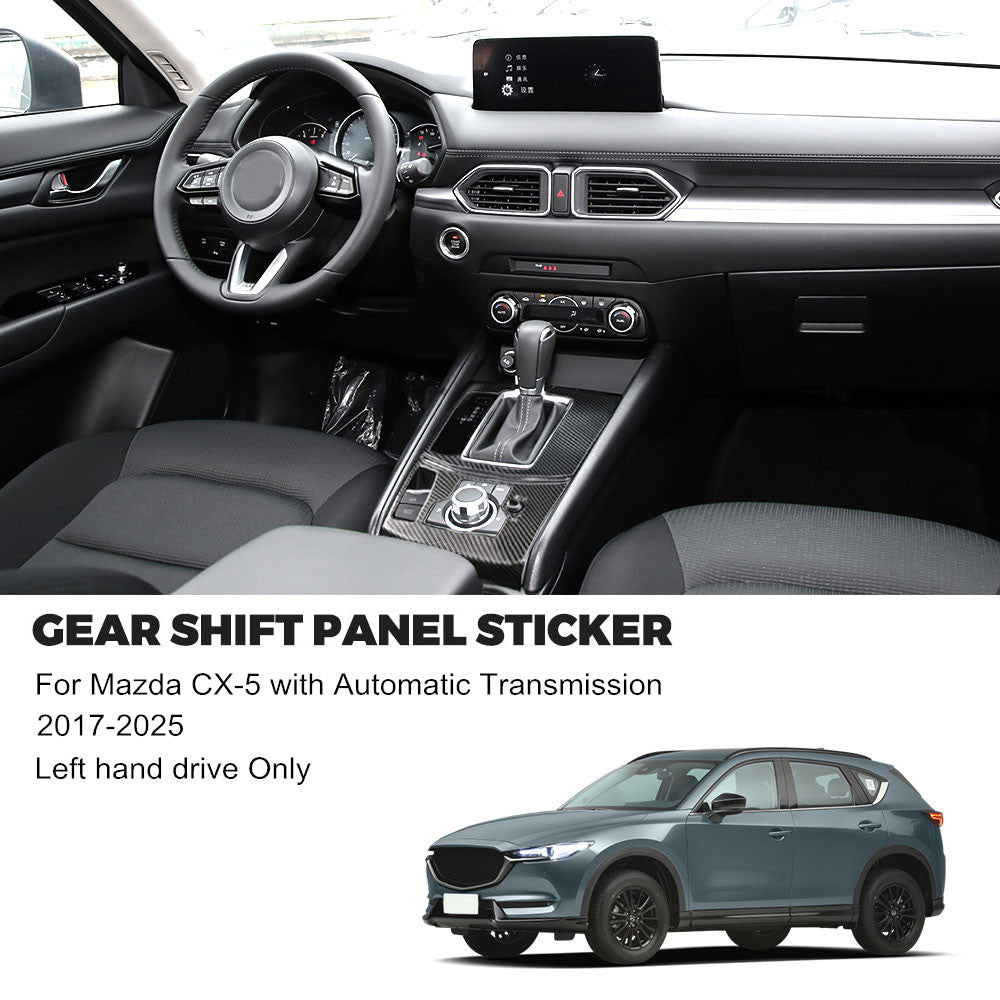 Carbon Fiber for 2017-2025 for Mazda CX5 Gear Shift Box Panel Cover Trim Accessories