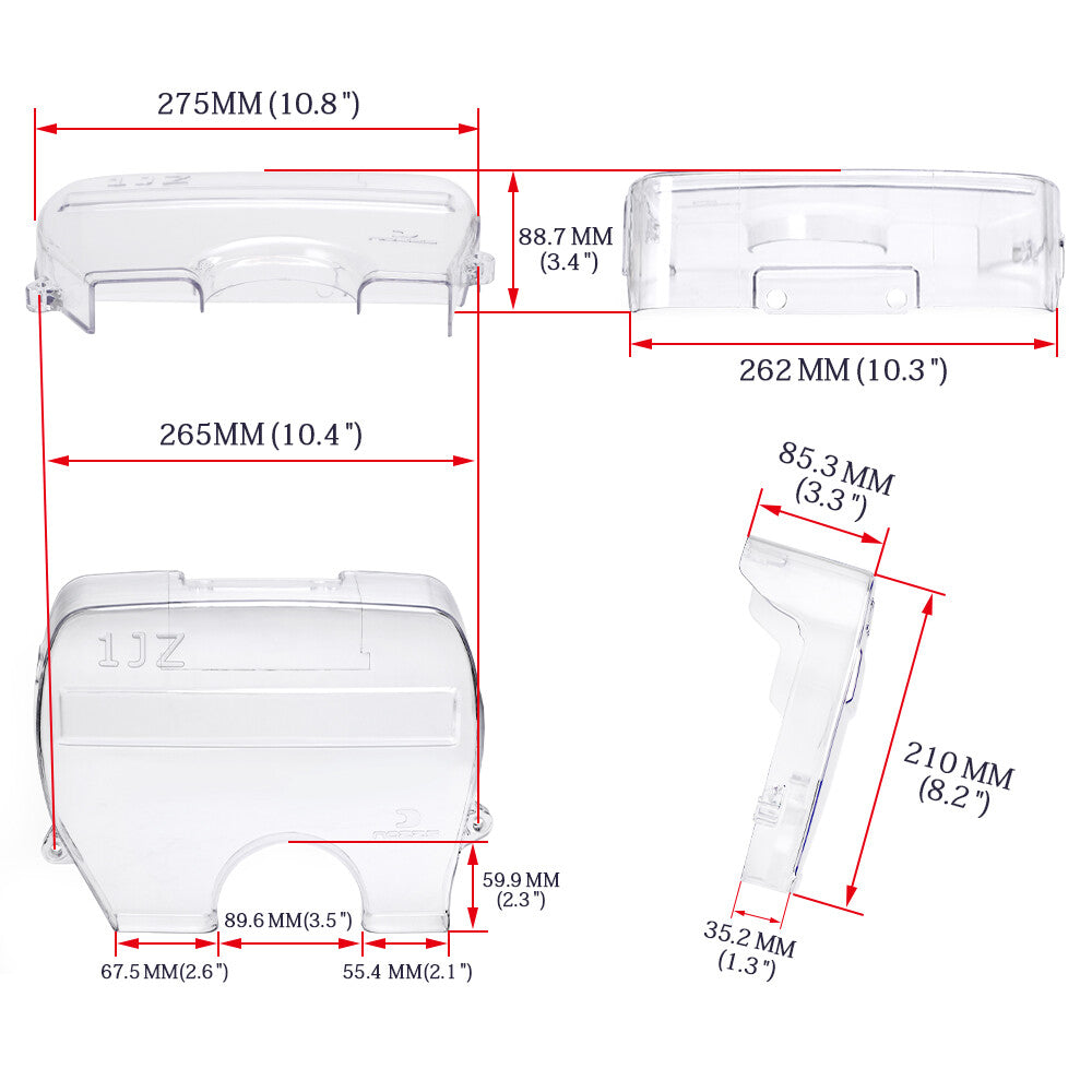 Transparent timing belt protector for Toyota Supra Mark IICresta Chaser Soarer 1JZ-GTE