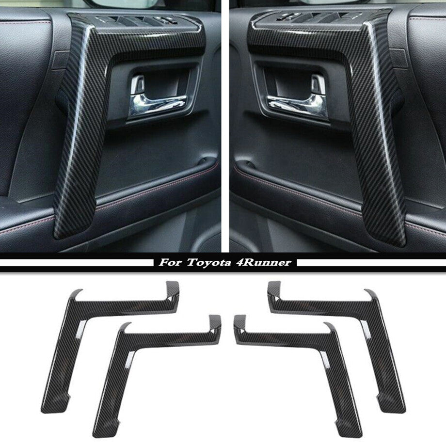 Carbon fiber interior door armrest cover trim for Toyota 4Runner 10-23