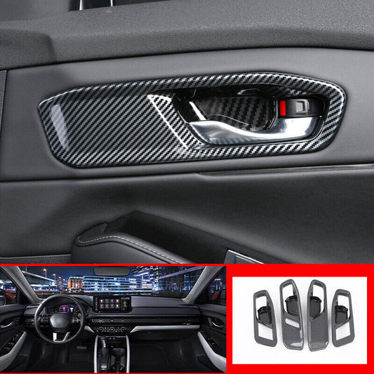 4Pcs Carbon Fiber Inner Door Handle Cover Trim 4pcs for Honda Accord 11th 2023+