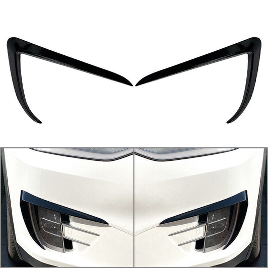 for Tesla Model X 2015-2020 2019 Black Front Fog Light Lamp Eyebrow Cover Trim