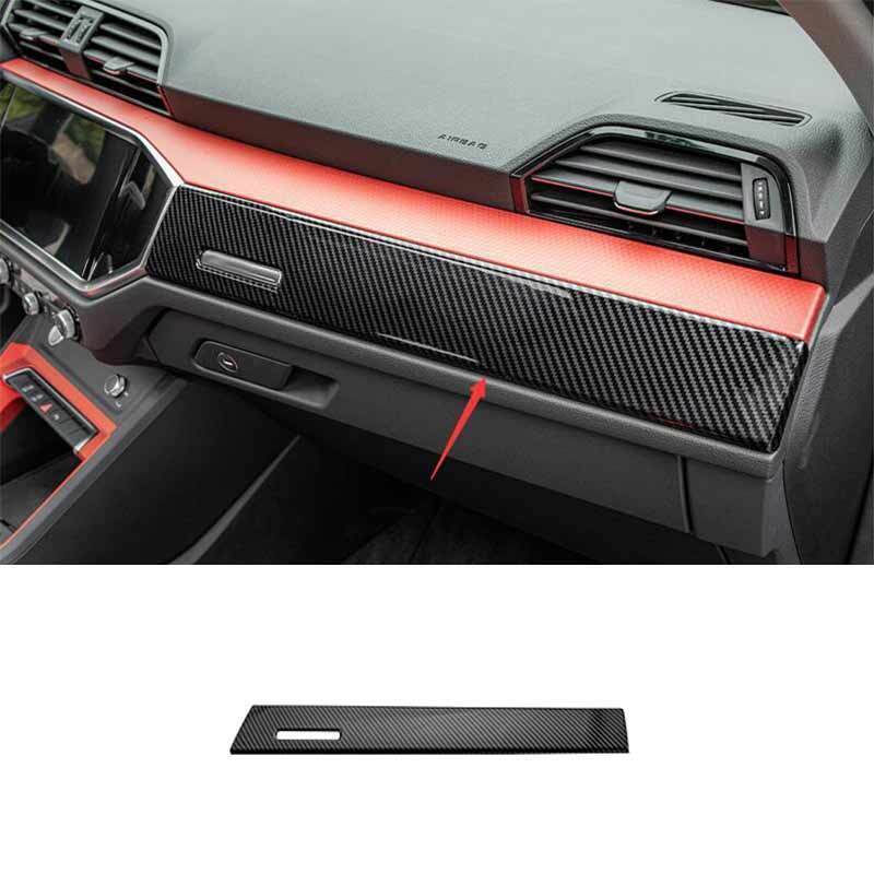 for Audi Q3 2019-24 ABS Carbon Fiber Inner Central Console Dashboard Strip Trim