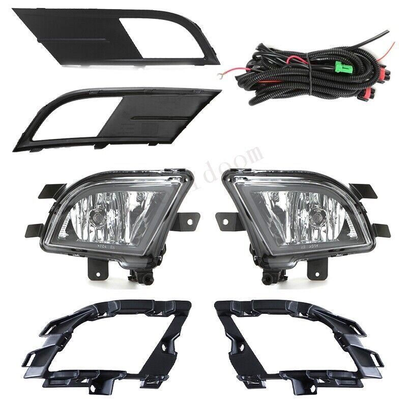 Clear Lens Fog Lights Kit +Bezel Switch Bulbs For 2015-2017 for VW for Jetta MK6 Sedan