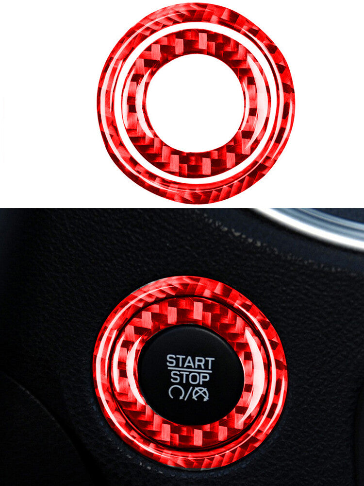 for Dodge for Challenger 2015-2020 2Pcs Start Power Button Ring Trim Cover Red