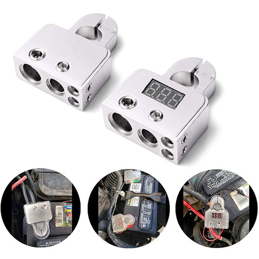2-pack of 0/4/8 specification positive and negative battery terminal connector clips voltmeter