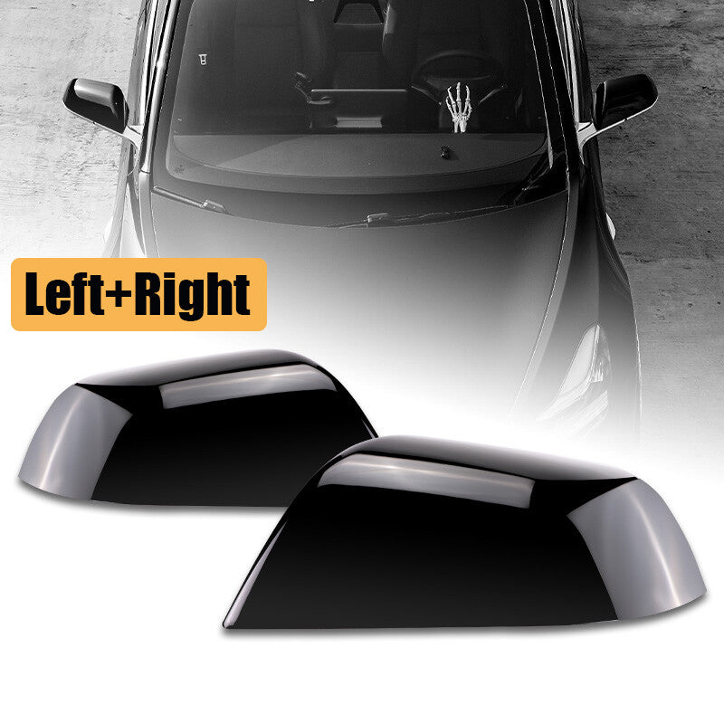 Left Right Side Rearview Mirror Cover Cap Black for Tesla Model 3 2017-2022