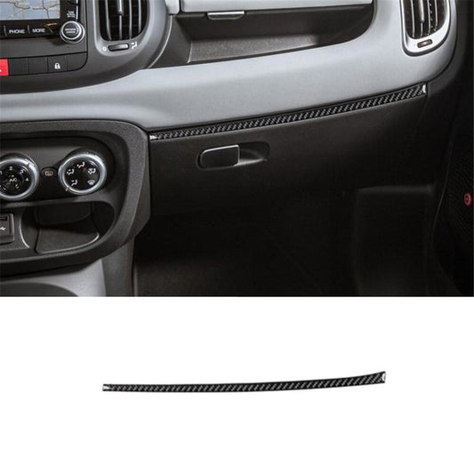 Carbon Fiber Interior Decor Glove Box Cover Trim Strip for Fiat 500L 2014-2017