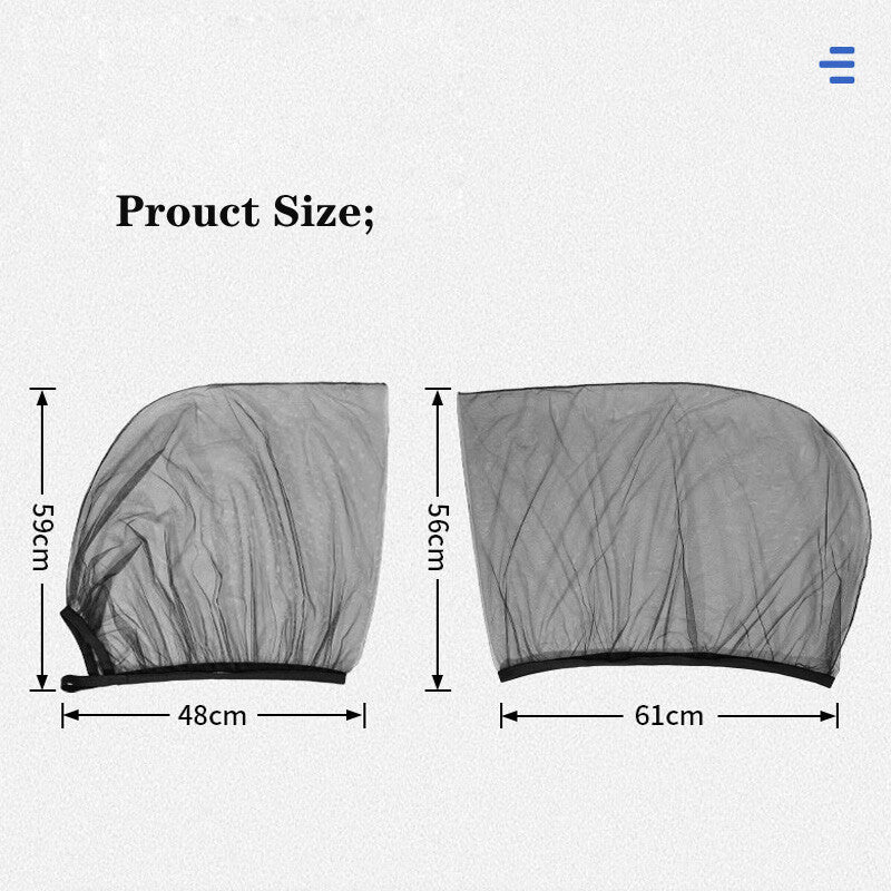 4-piece car side window sunshade privacy curtain mosquito net UV protection