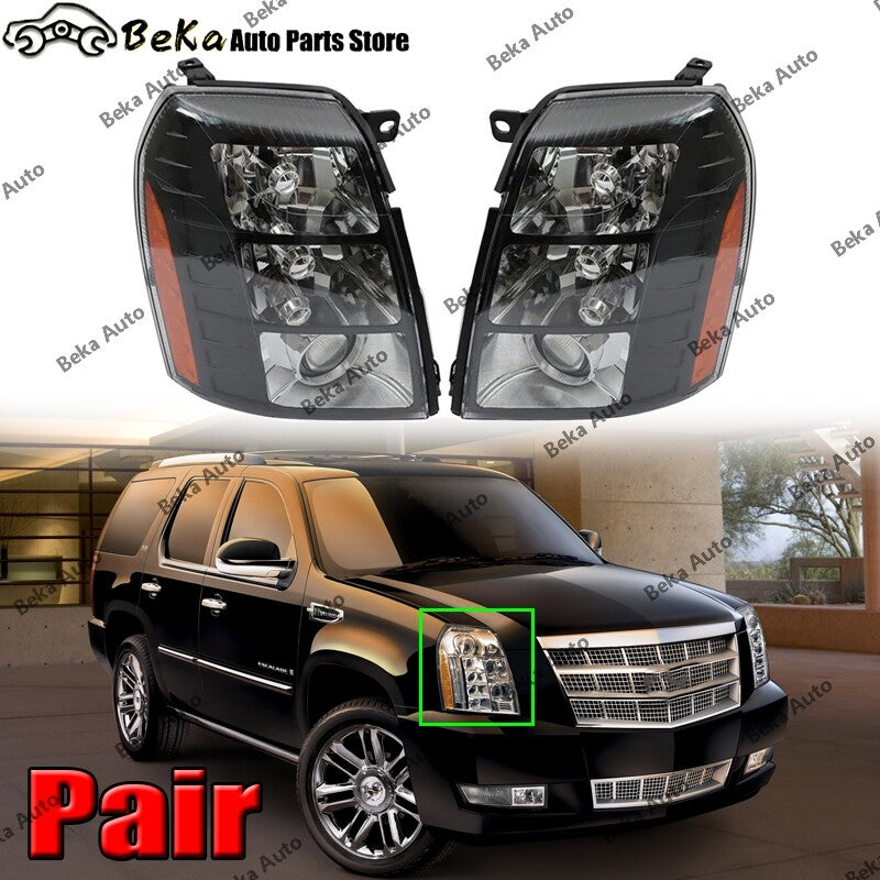 1 pair of for Cadillac for Escalade front bumper headlights (without bulbs) from 2007 to 2014