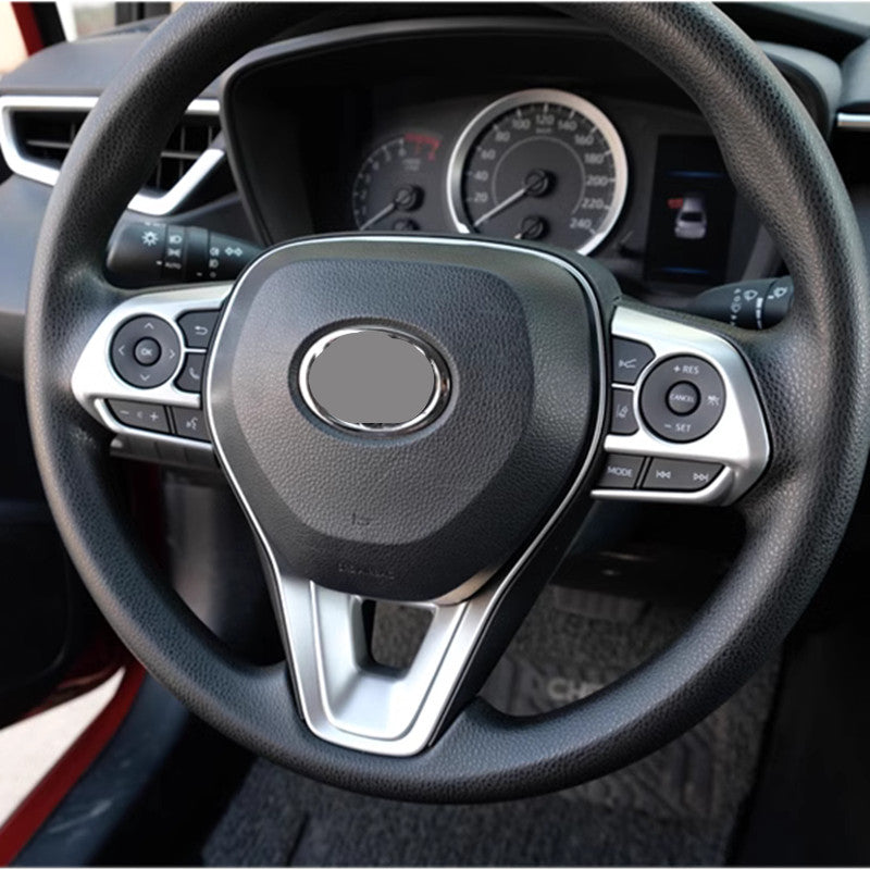 Steering wheel trim 3-piece ABS matte finish for Toyota RAV4 2019-2024