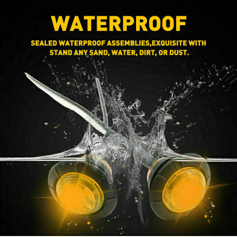 Pickup Round Side Marker lights 3/4 LED Bullet Light Truck Trailer Amber 10 PCS