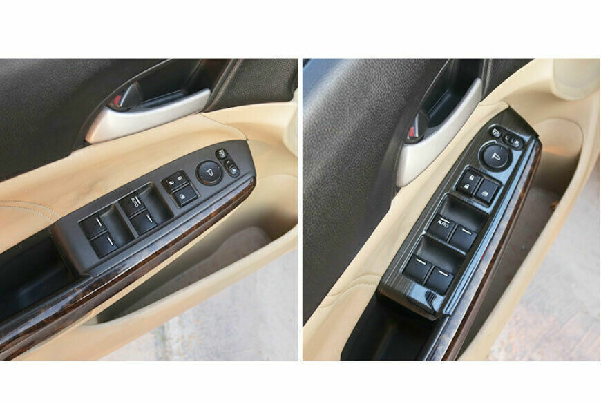 Glass Window Lifting Lock Panel Trim for Honda Accord 8th 2008-13 Black Titanium