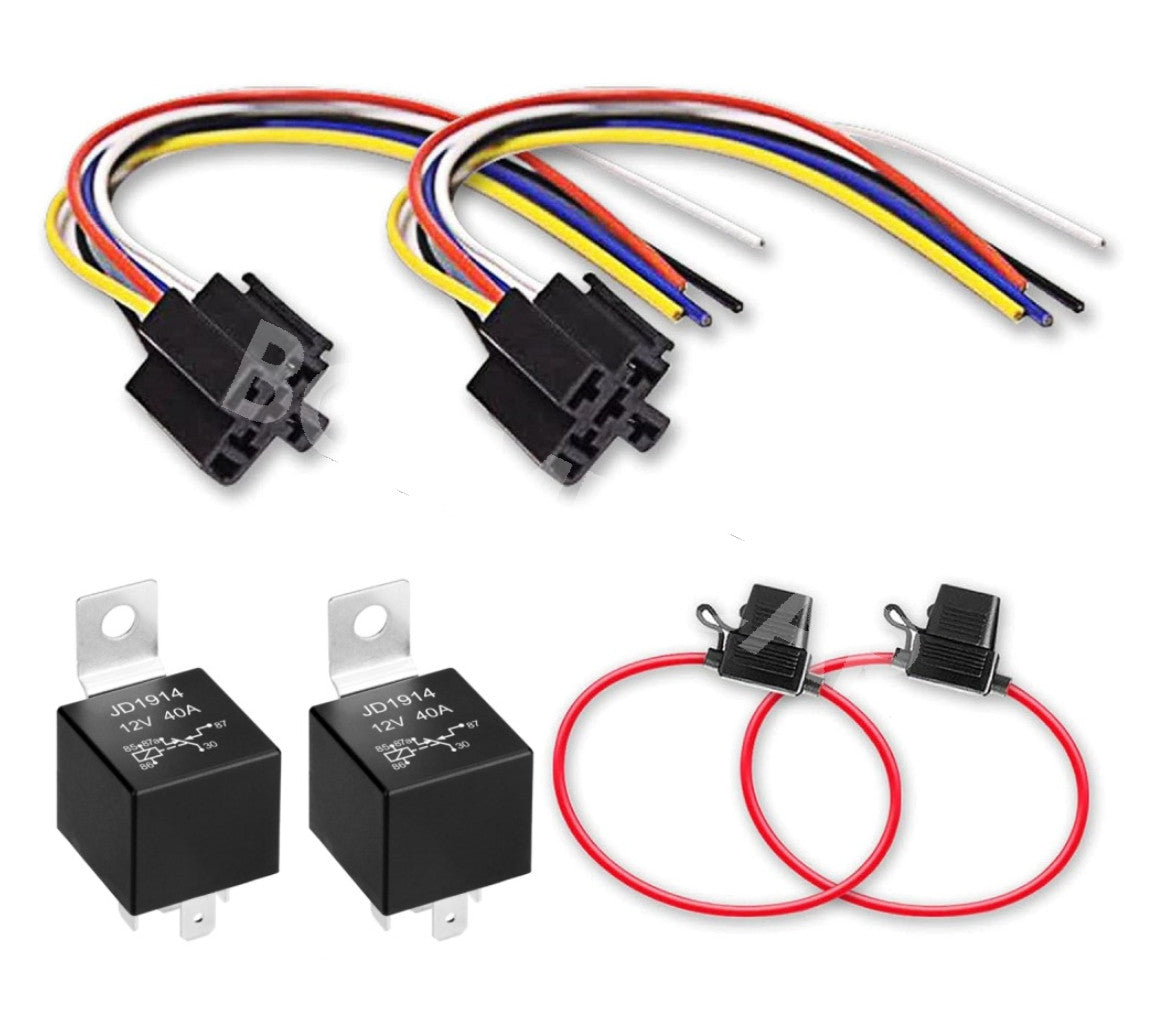 30/40A 12V 5-Pin Spdt Relay W/Relay Socket Fuse Holder Waterproof Accessories