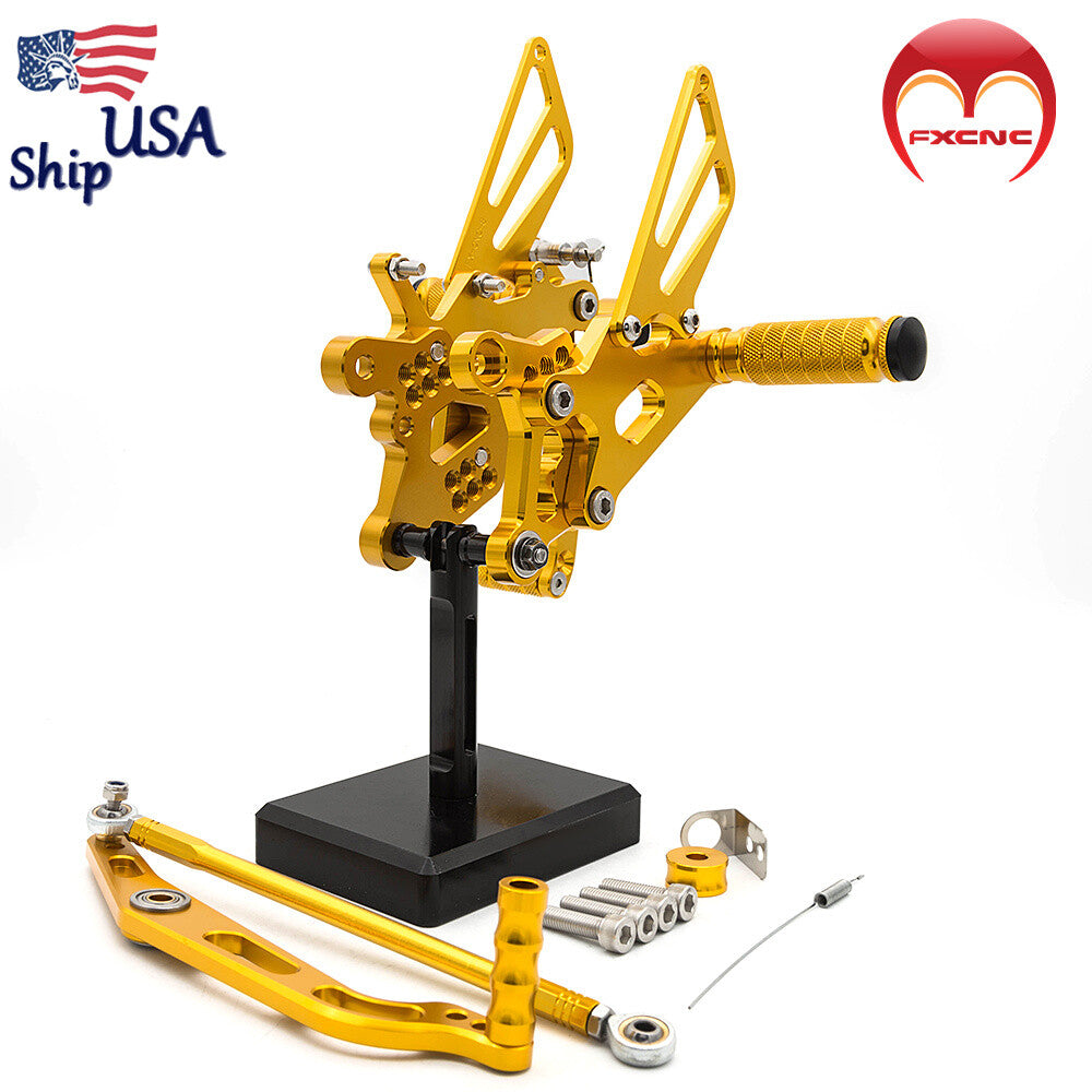 Adjustable foot spike kit for Yamaha YZF R6 R6S 2006 - 2018 2019 2020 CNC gear sets.