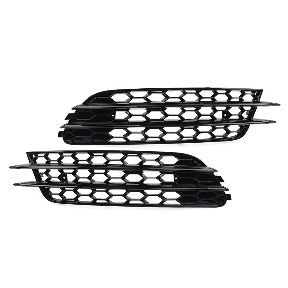 for Audi A6 C7 Sedan 2012-15 Black Honeycomb Front Bumper Fog Light Grille Cover