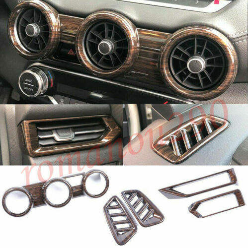 for Nissan Sentra 2020-2023 Wood Grain ABS Dashboard Air Outlet Cover Trims 5P