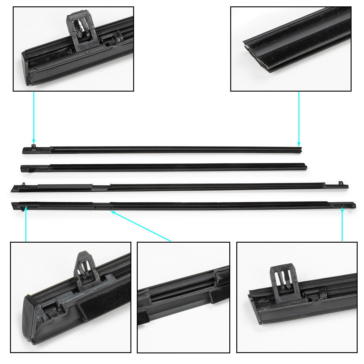 Suitable for Holden Sedan Commodore VT VX VY V Black Door and Window Belt Mold Set 92170765