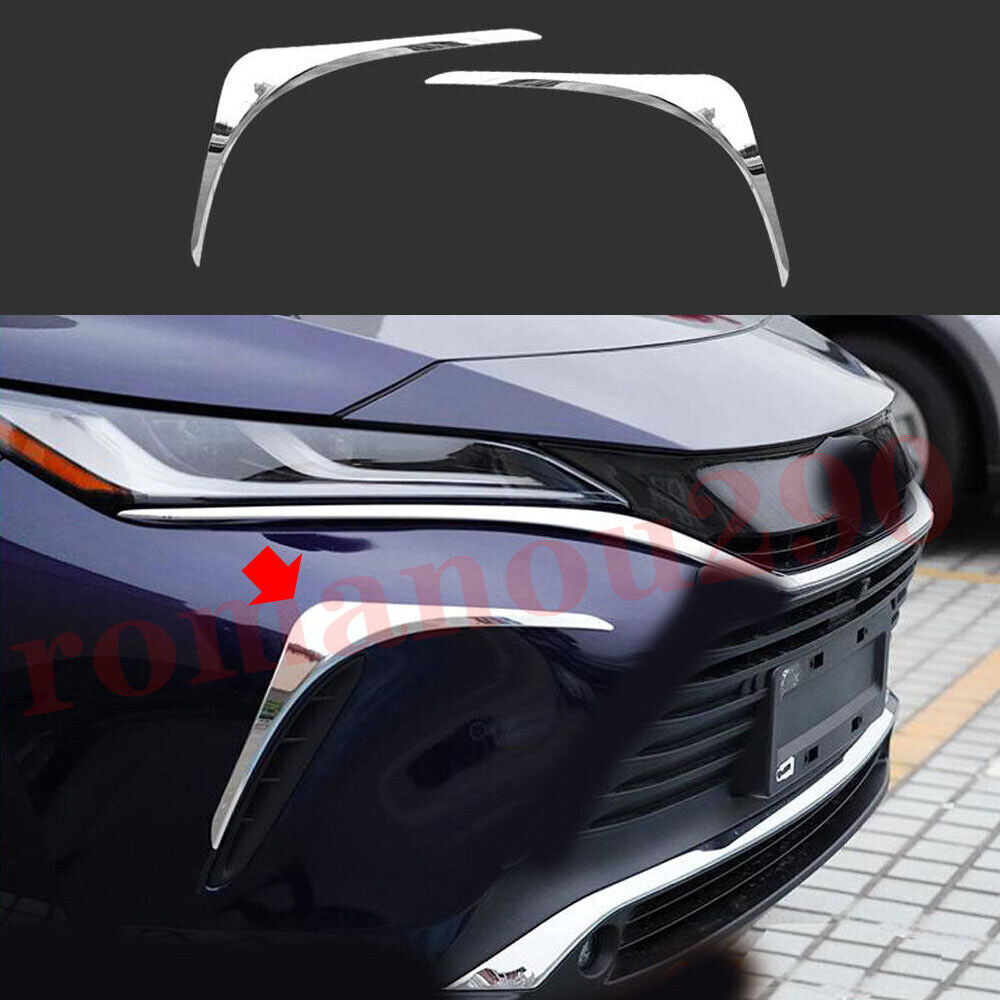 for Toyota Venza 2021-2023 Chrome Front Bumper Vent Molding Strips Cover Trim 2X