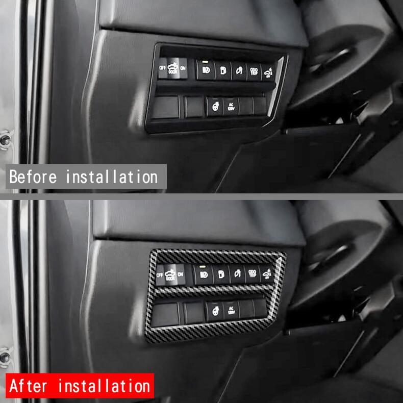 Suitable for Toyota Tundra 2022 - 2024 Carbon Fiber Headlight Switch Frame Trim (1 Piece)