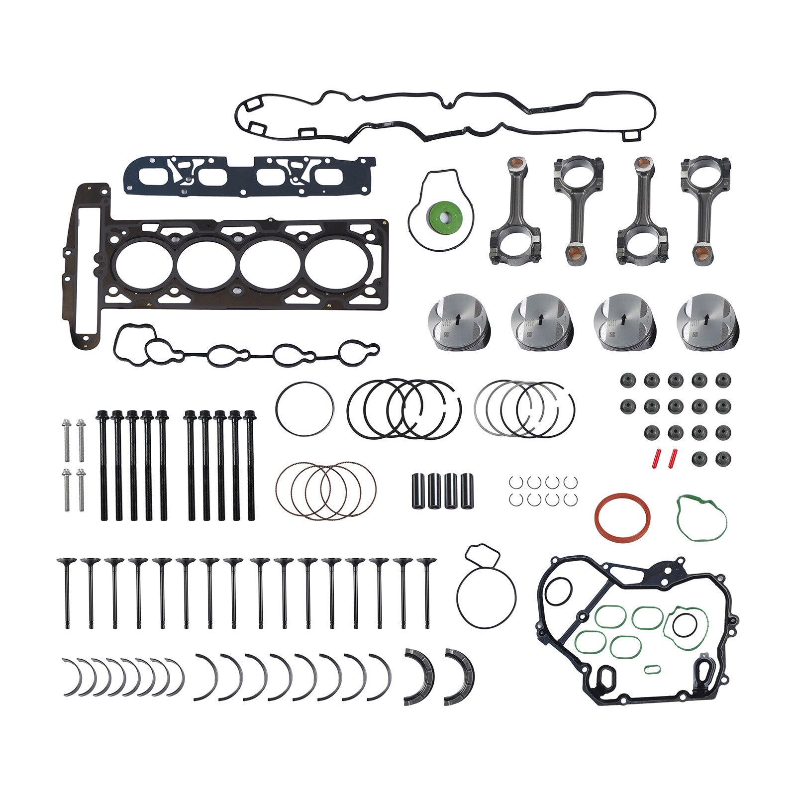 Engine Rebuild Overhaul Pistons Valves Seal Kit for Buick for Chevrolet for GMC 2.4L l4