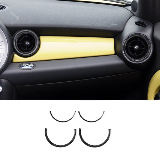 4X Carbon Fiber Inner Breather Ring Trim for Mini Cooper 2007-2010