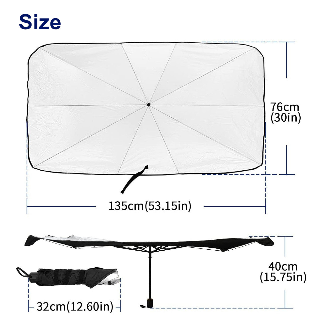 for Ford Truck Windshield Umbrella Sun Shade Foldable Heat Block Front Cover