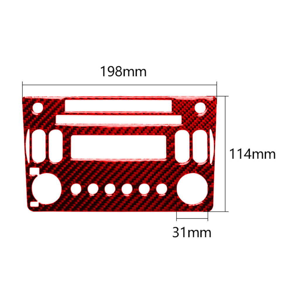 CD Player Radio Panel Trim Cover Carbon Fiber Decor for Nissan 350Z 2006-09 Red