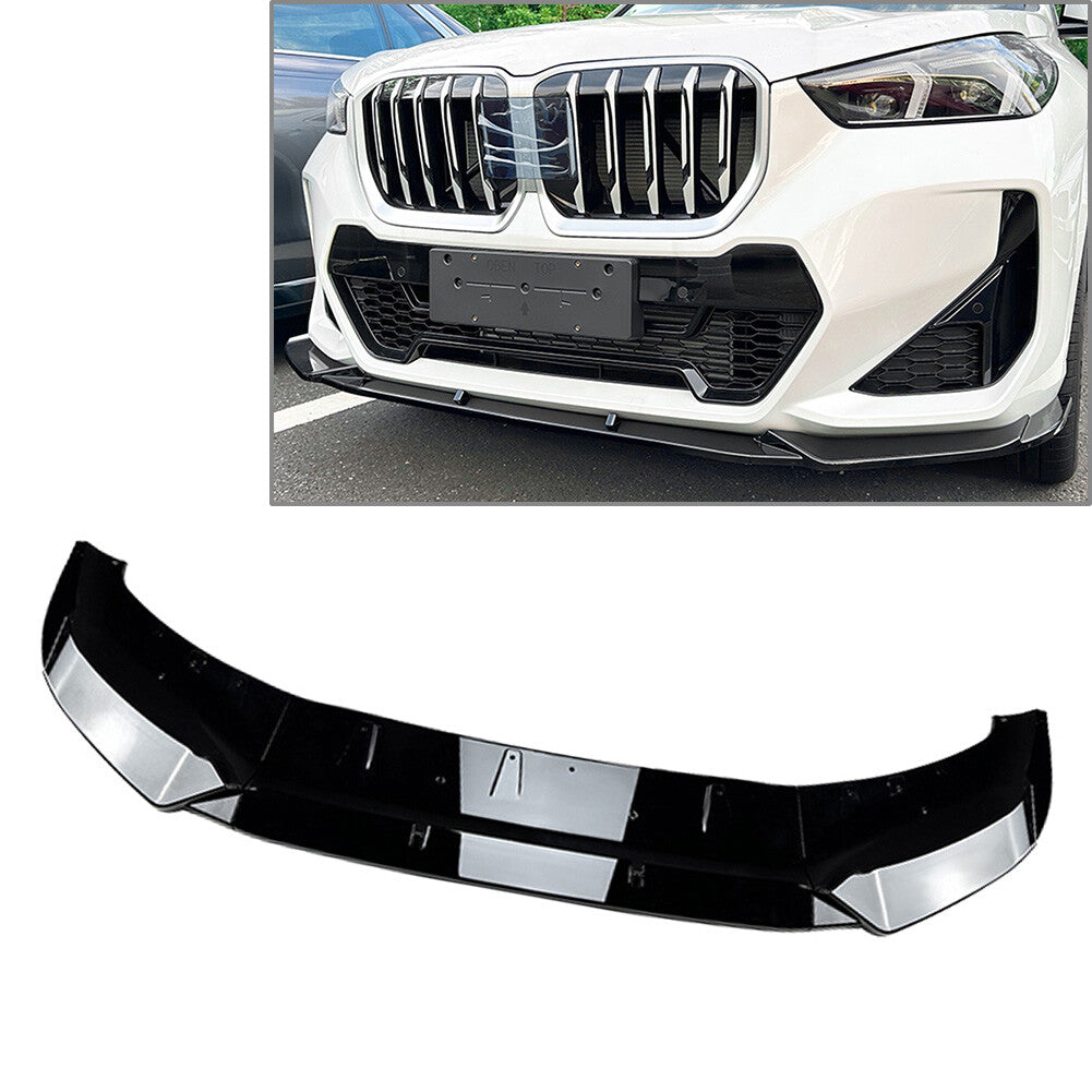 for BMW X1 U11 M Sport 2023-2024 Front Bumper Lip Spoiler Body Kit Glossy Black