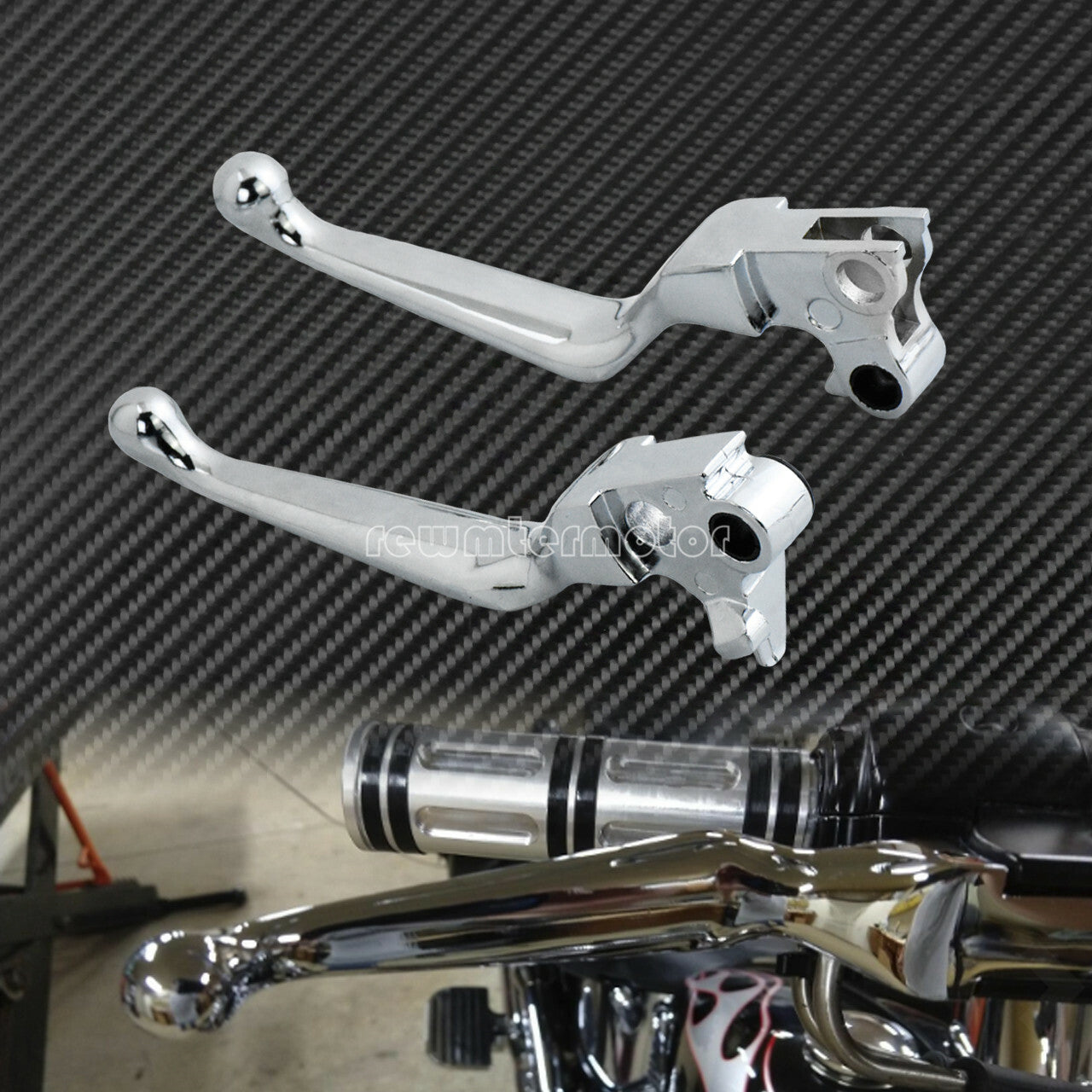 Chrome Brake Clutch Levers Fit for Harley Sportster Softail Dyna Touring 96-07
