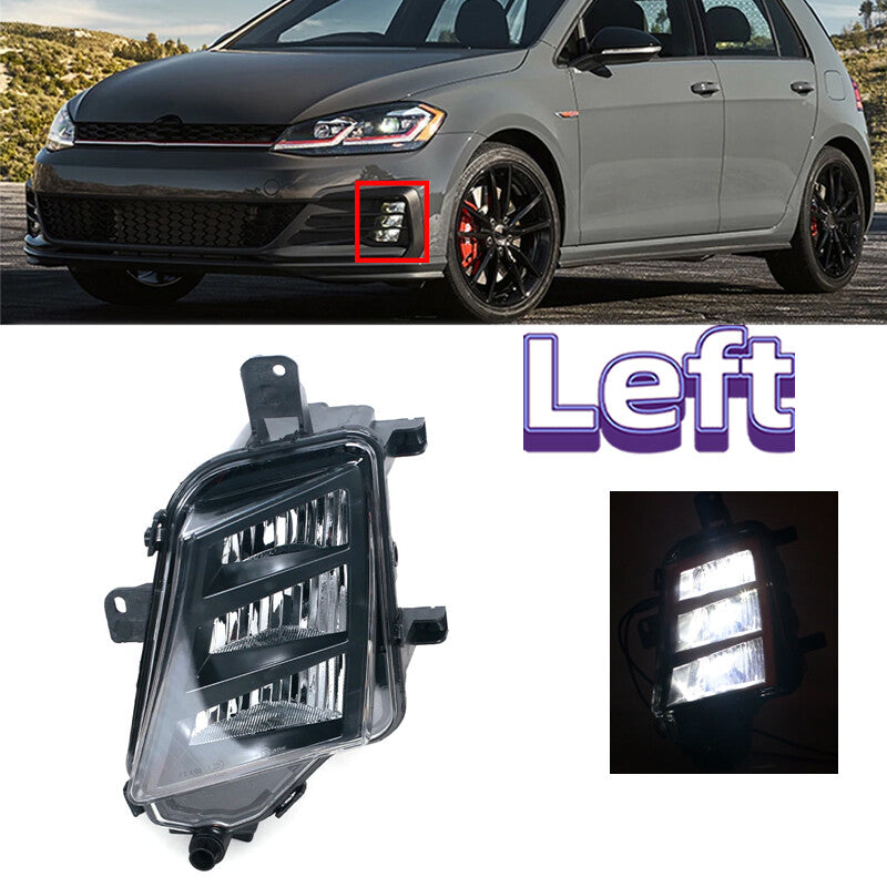 Left Front Bumper Fog Light DRL LED for Volkswagen MK7.5 GTI GTD 2017-2019