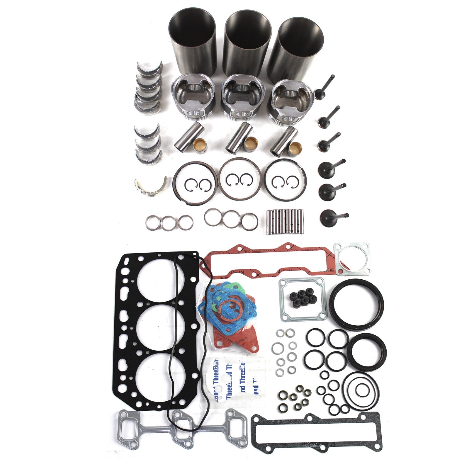 Engine Rebuild Kit 3TNE88 3TNV88 for Yanmar VIO40 TB135 A7C Excavator w/Valves