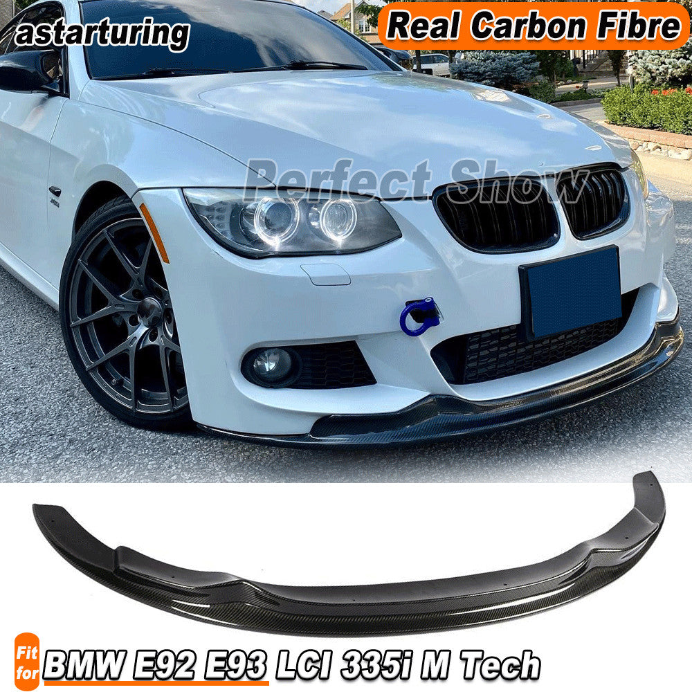 for BMW 3Series E92 E93 LCI 335i M Tech REAL CARBON Front Bumper Lip Splitter
