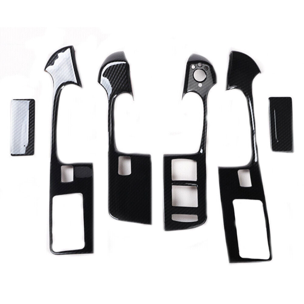 Car Glass Window Lifting Lock Panel Trim 6PCS for Audi A6L 05-2011 Carbon Fiber