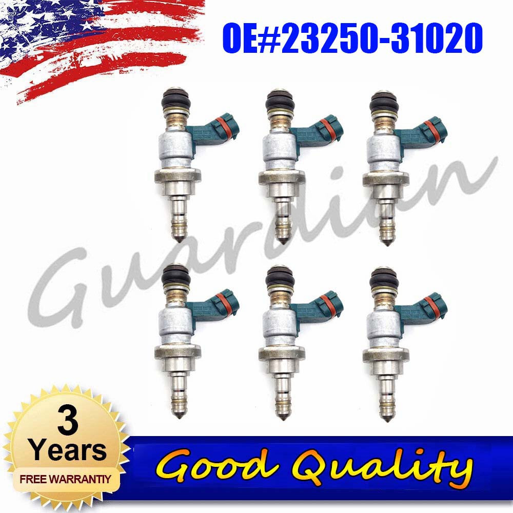 6x Fuel Injector 23250-31020 for Lexus IS250 2.5L-V6 2006-2015 2010 2011 2012 13
