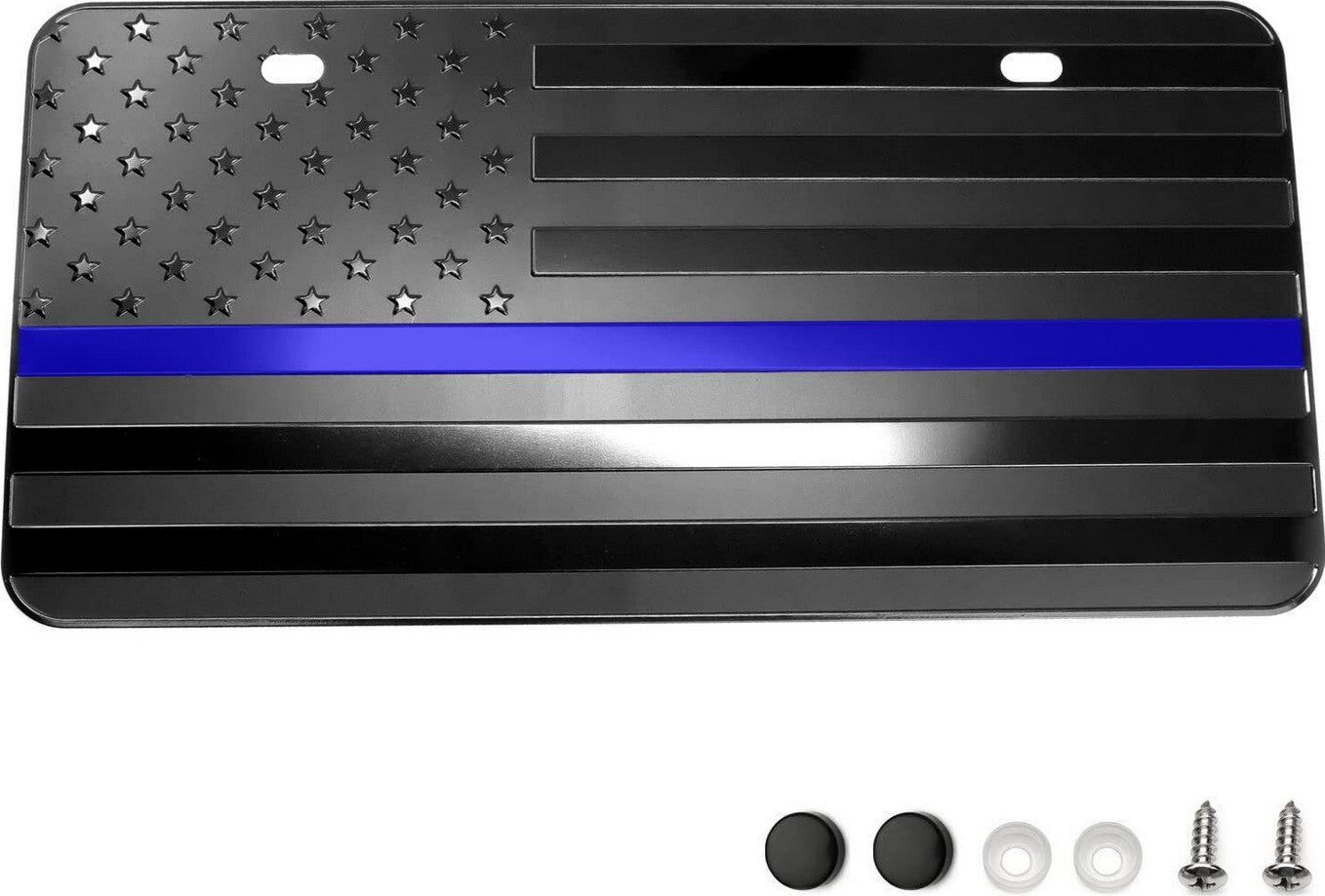Car license plate cover, chassis cover, rear boot, black and blue American flag, suitable for Chevrolet .