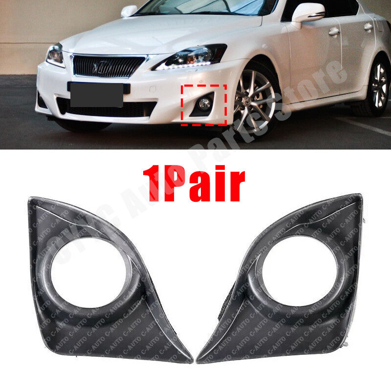 Pair Front Fog Light Lamp Black Cover Bezel for Lexus IS250 IS350 2011-2013