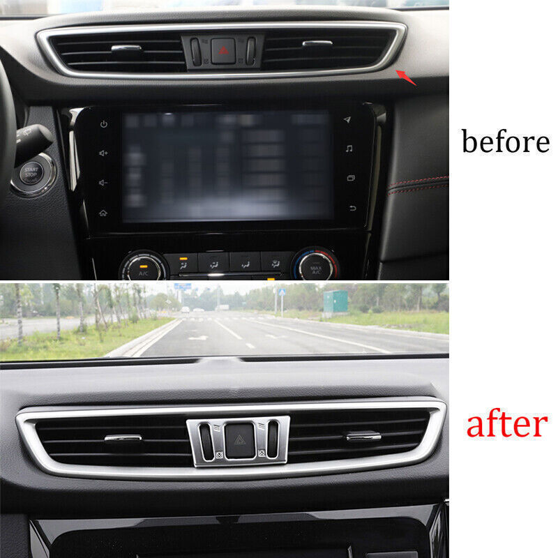 Middle Air Outlet Vent Cover Trim for Nissan Rogue Sport 2017-2021 Matte Silver