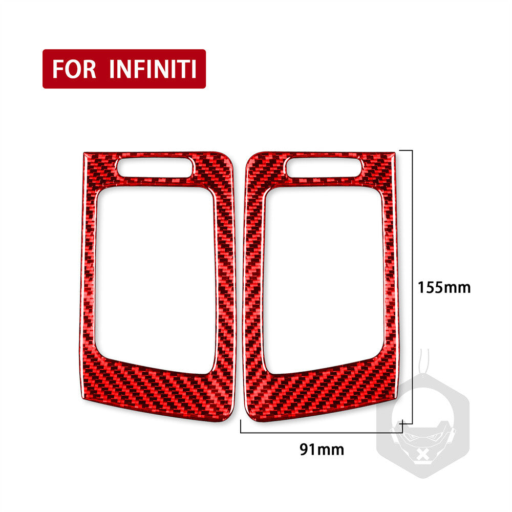 Red Carbon Fiber Side Air Vent Outlet Cover Fit for Infiniti G37 Sedan 2007-2013