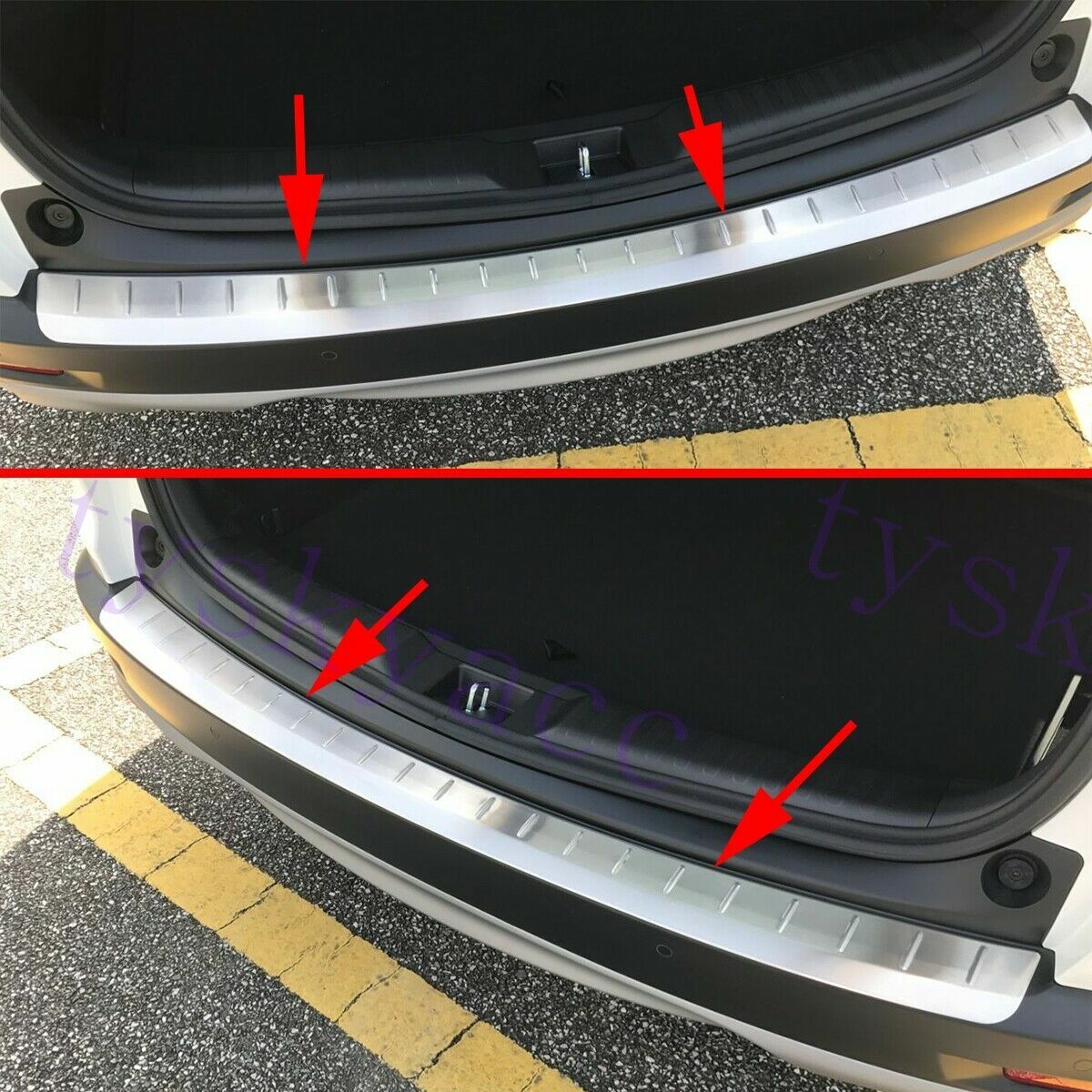 Silver Exterior Rear Bumper Protector Cover Trim for Honda CRV CR-V 5th 2017-22