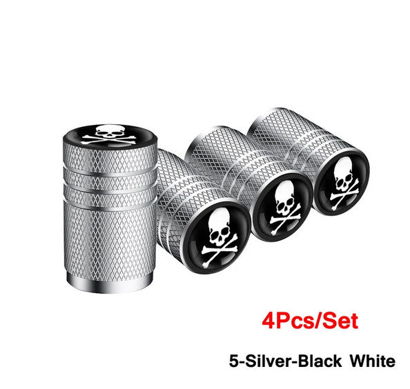 4-piece car tire valve cover rod air dust cover black bullet  for ford