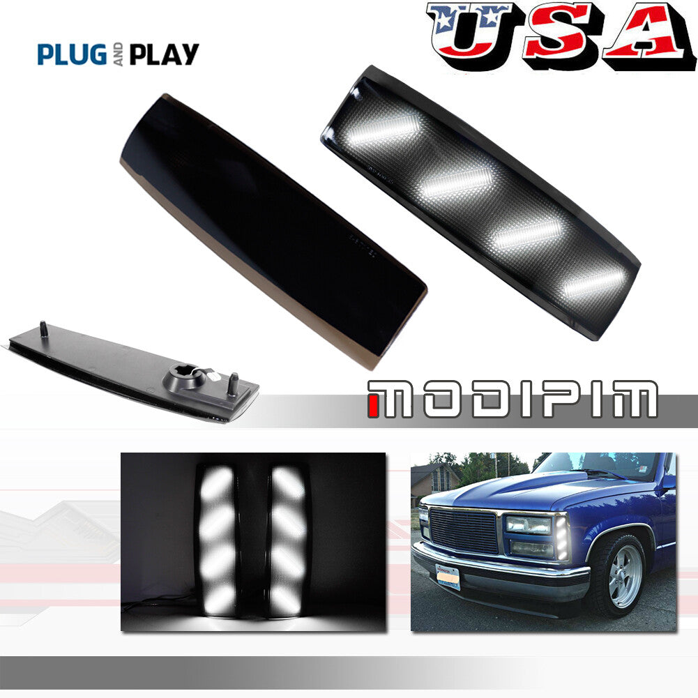 Smoked lens, white front corner side marker light, suitable for 1992-93 Gimsey for Yukon suburbs.