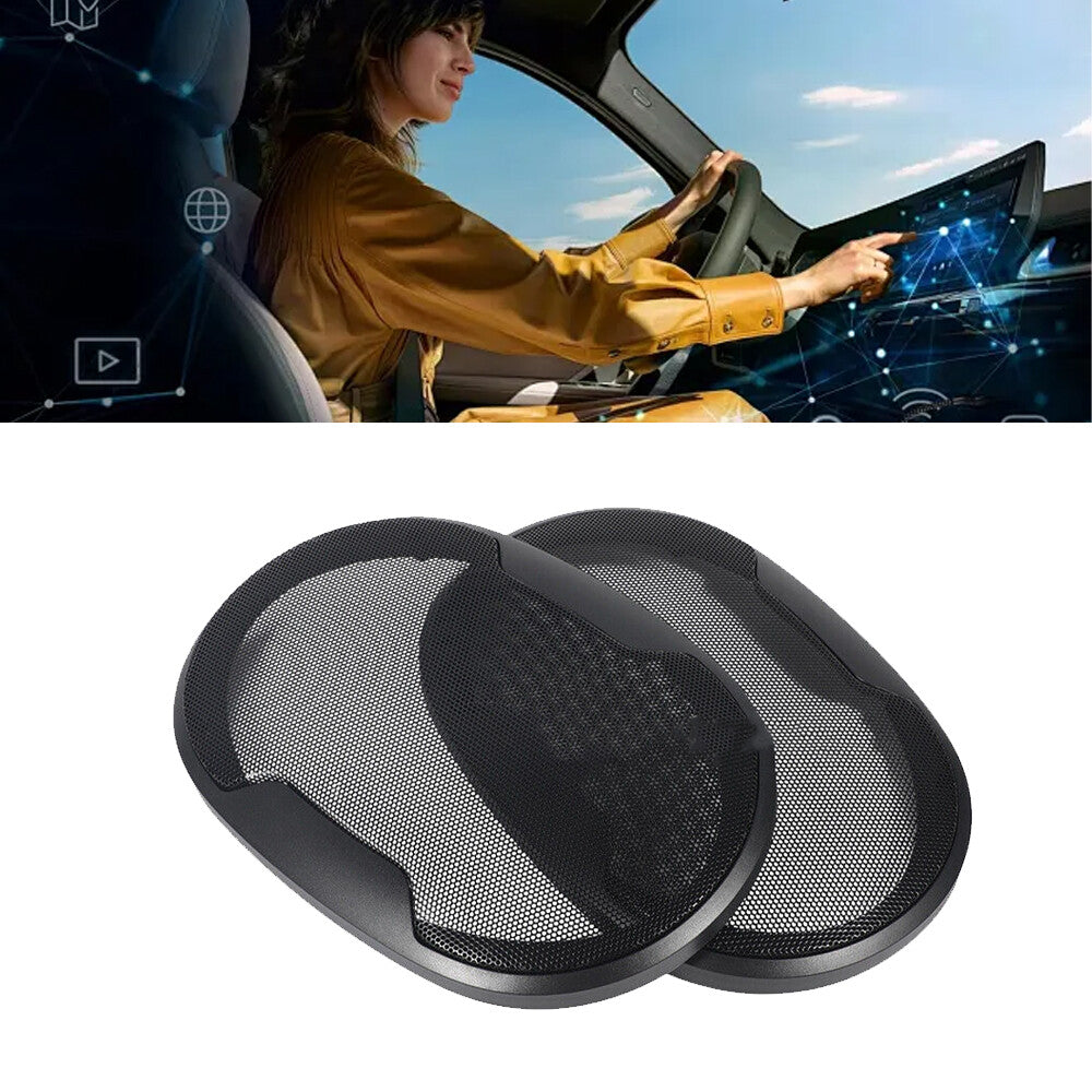 2x 6x9 inch Speaker Cover Metal Mesh Grille Protection Decorative Circle 2