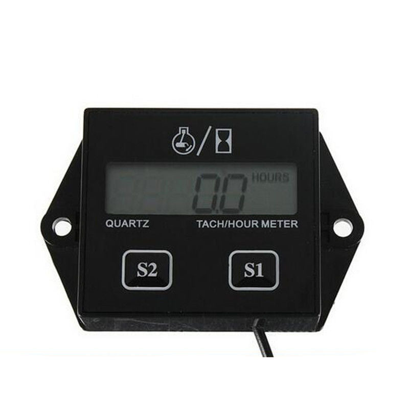 Waterproof Digital Tachometer Tach Hour Meter Motor ATV Engine Inductive Gauge