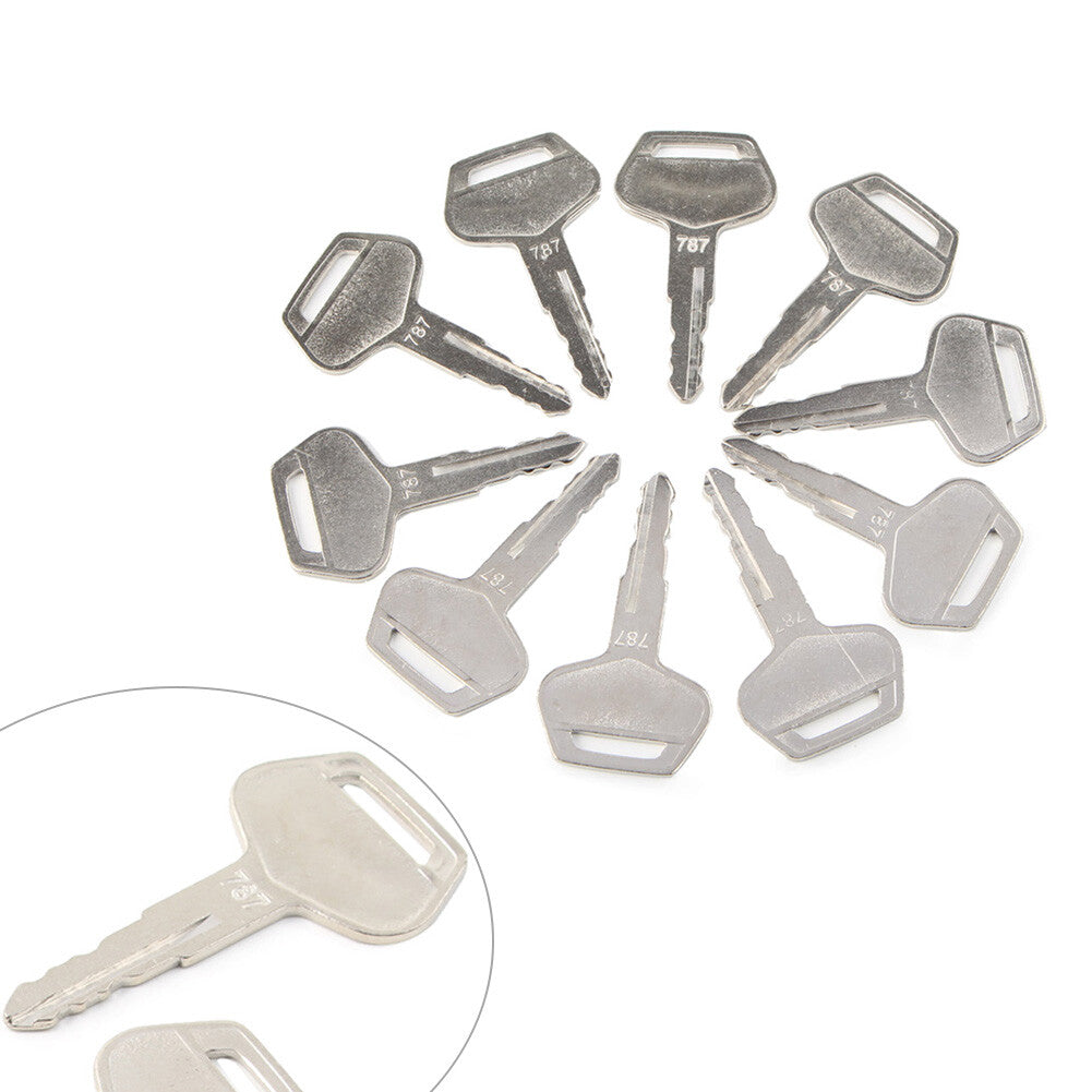 10pcs Ignition Keys 787 TR261434 For Komatsu Excavator Dozer Loader Metal