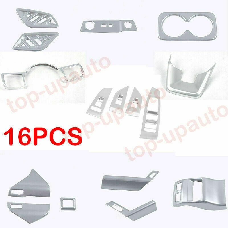 16P for Nissan Rogue 2021-2023 Silver Interior Accessories Kit Cover Trim Decor