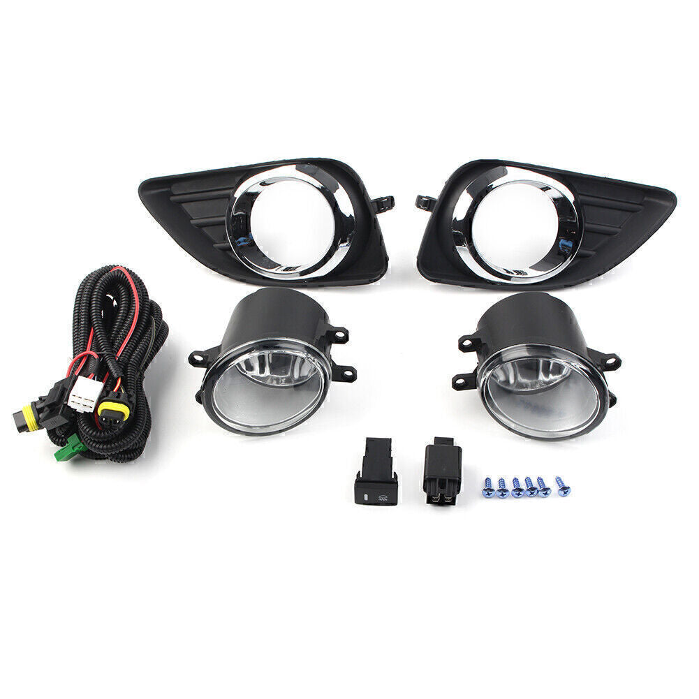 for Toyota for Camry 2010-11 Fog Light Bumper Lamp Cover+Wiring Harness+Switch 2x