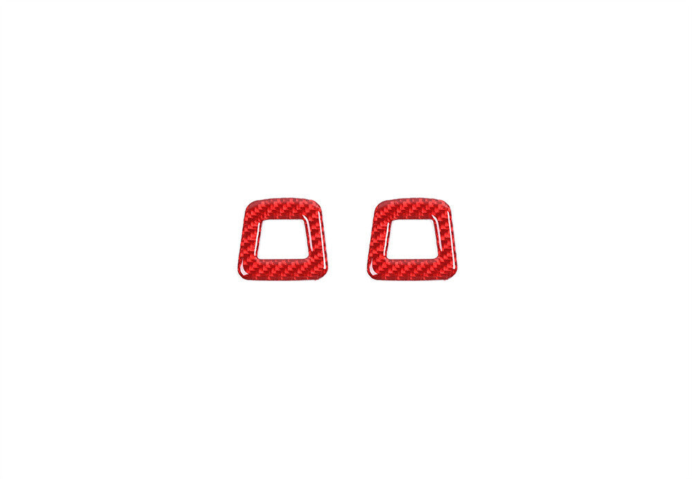 2¡Á Red Carbon Fiber Roof Microphone Trim for Dodge for Challenger /Charger 2015-2022