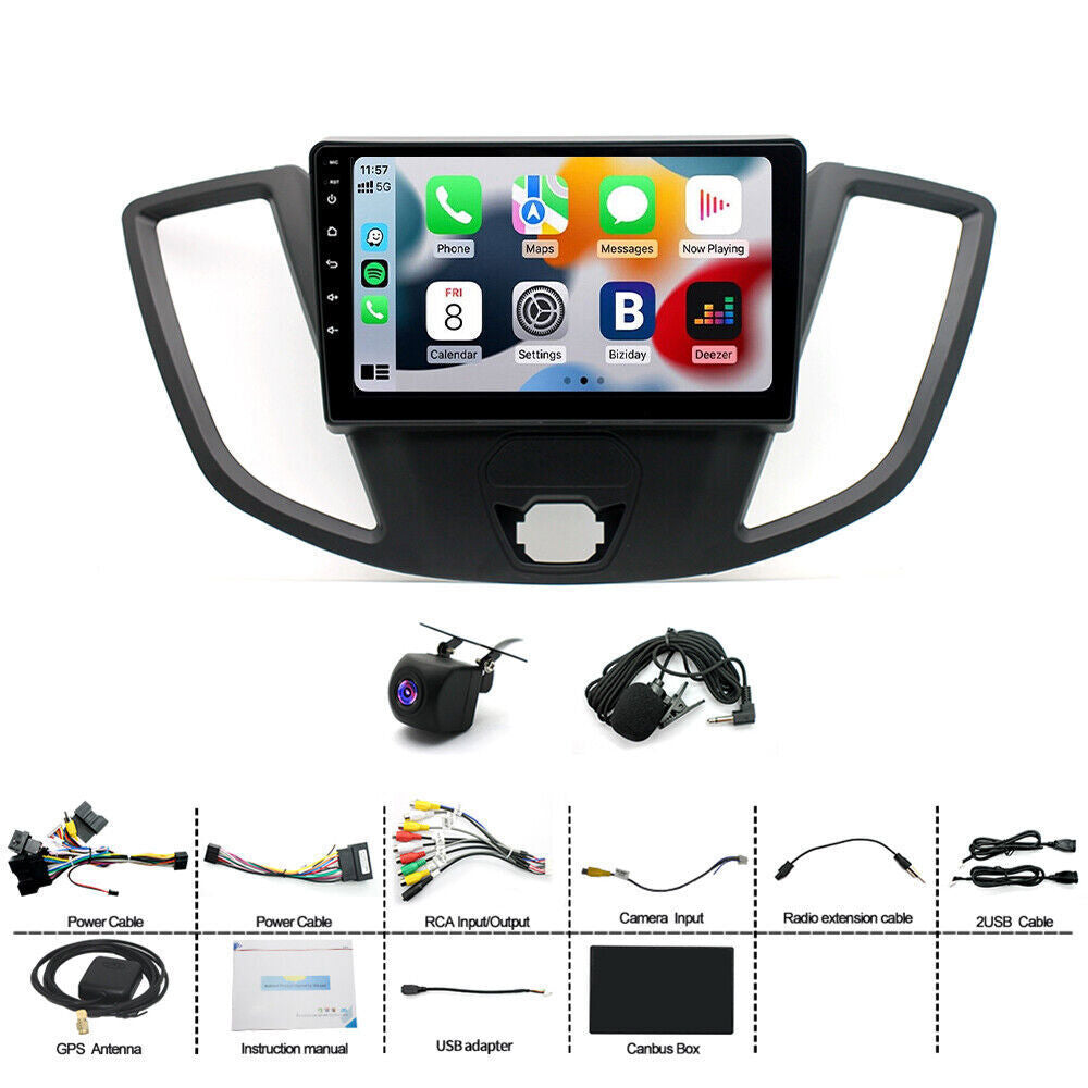 Compatible with 2015-2019 for Ford Transit 150 250 350, Android 13, CarPlay, Car Stereo Radio, GPS